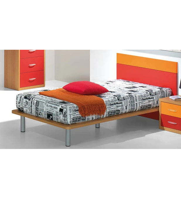 Cama Criança Kids Faia Vermelho Laranja