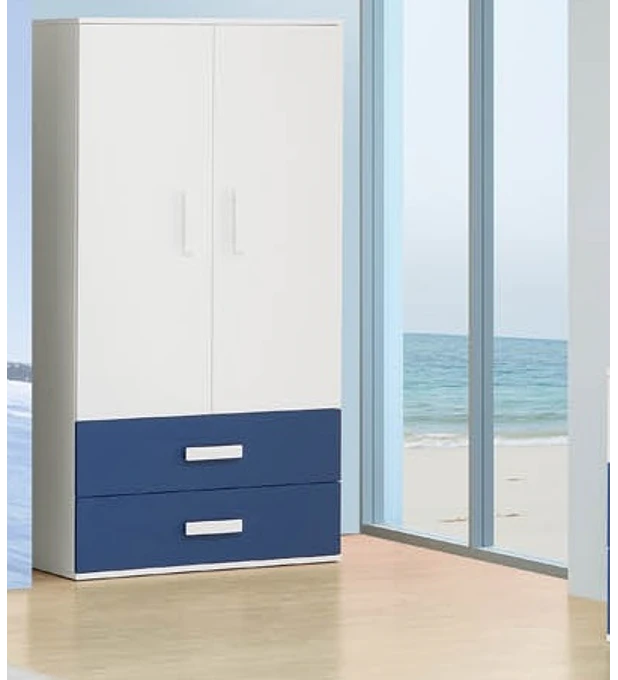 Roupeiro 2 Portas Play Branco Azul