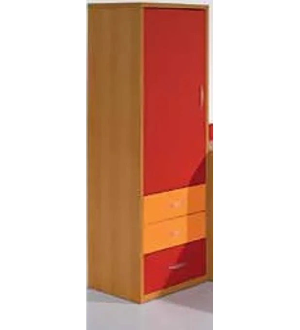 Roupeiro 1 Porta Kids Faia Vermelho Laranja