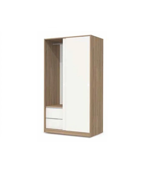 Roupeiro Eco 2 Portas Correr Madrid Nogal Branco