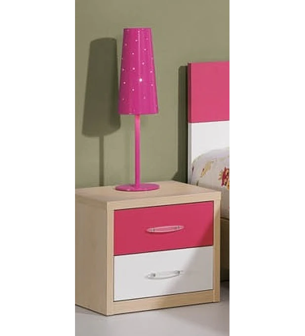Mesa Cabeceira Kids Maple Branco Rosa