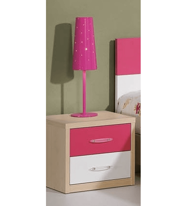 Mesa Cabeceira Kids Maple Branco Rosa