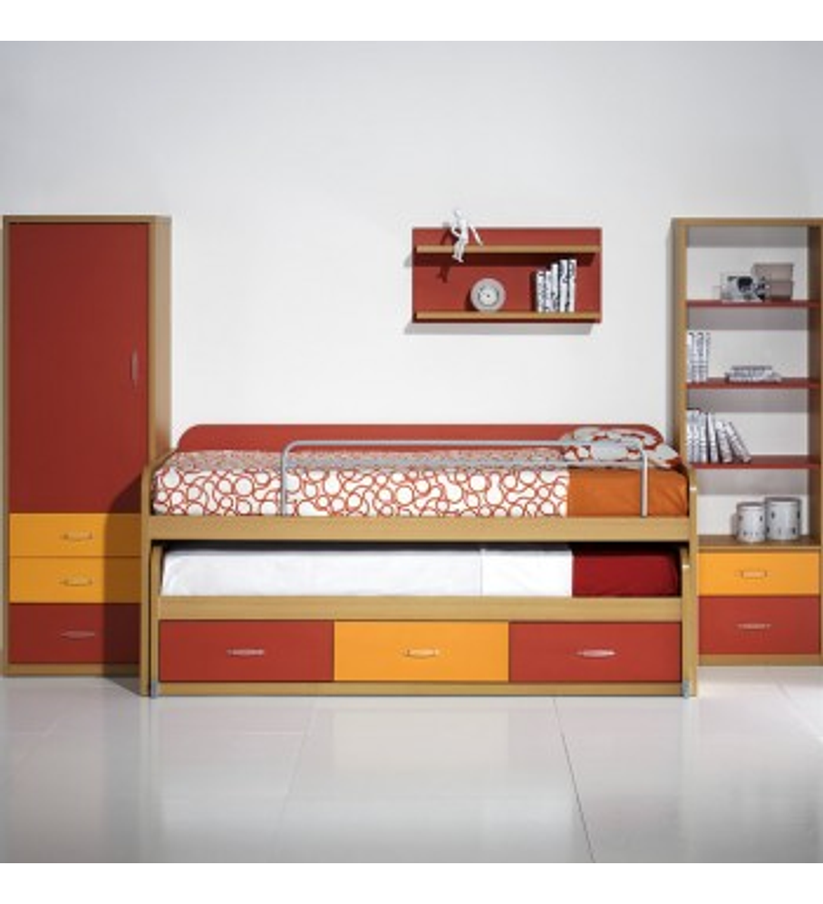 Quarto Criança Completo Kids Faia Vermelho Laranja