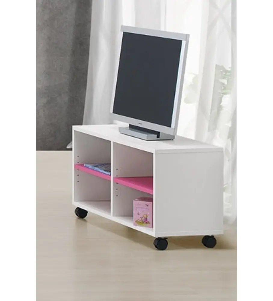 Base TV Play Branco Rosa