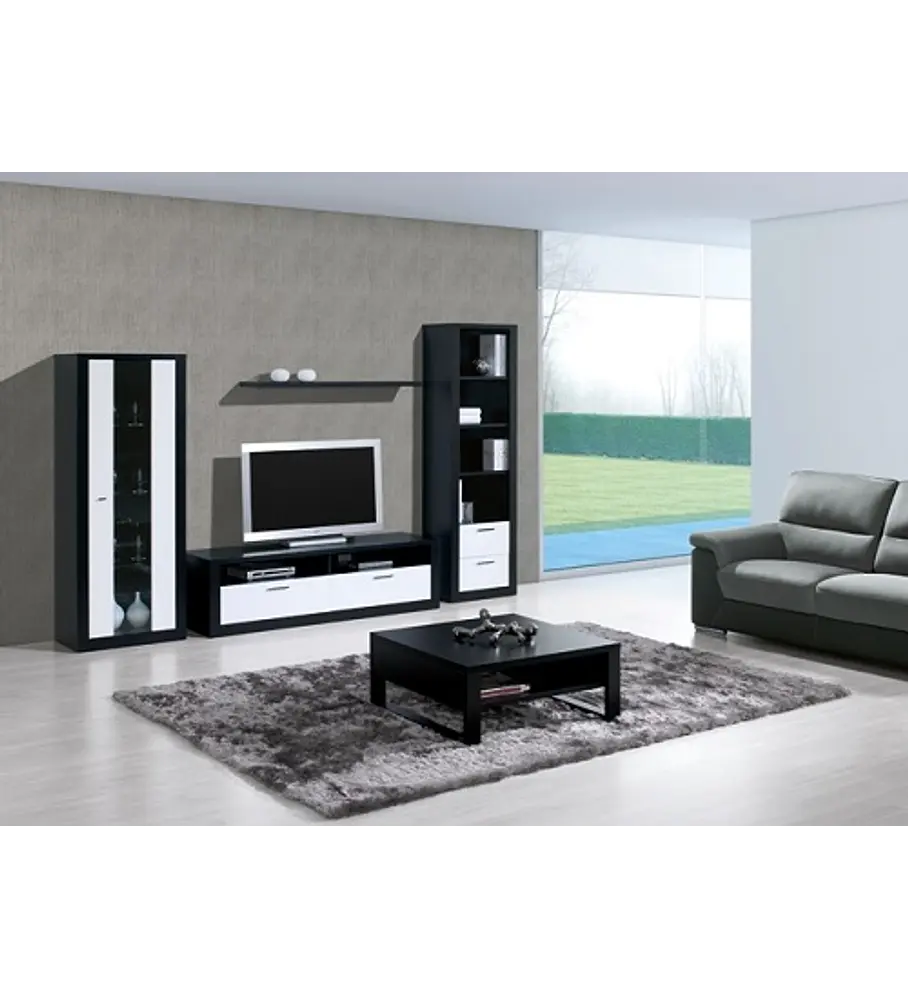 Sala de Estar Completa Bali Preto e Branco