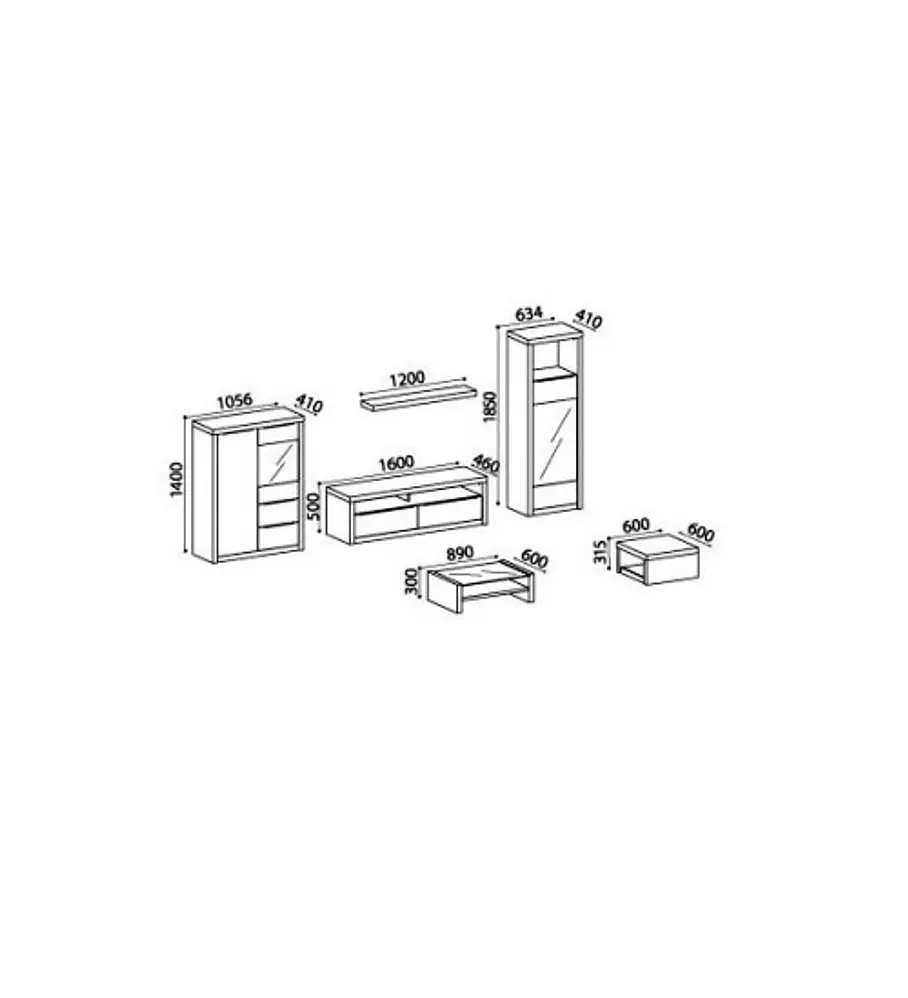 Sala de Estar Completa Baviera Branco