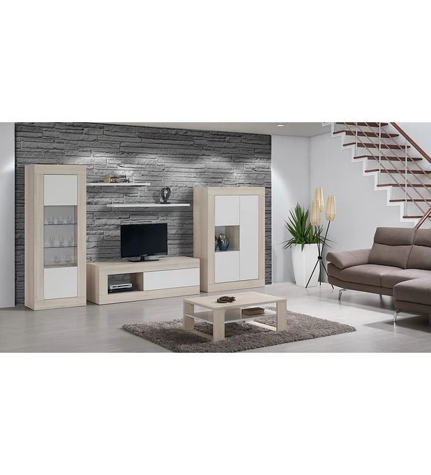 Sala de Estar Completa Madrid Carvalho Branco
