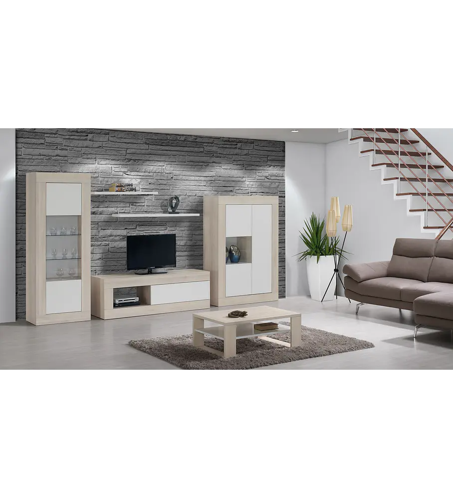 Sala de Estar Completa Madrid Carvalho Branco