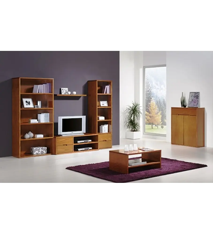 Sala de Estar Completa Tróia Pinho Escurecido