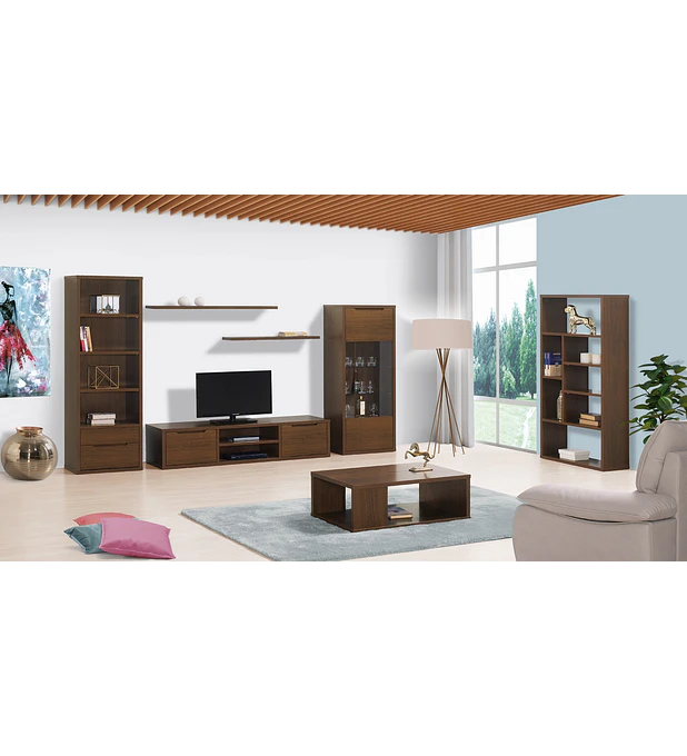 Sala de Estar Completa Viena Nogueira Montana