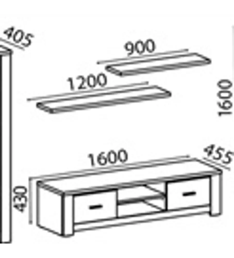 Base TV Florença Cinza Rústico