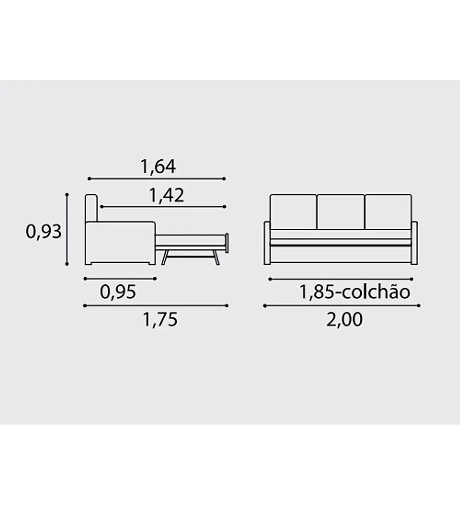 Sofá Lagos 3 Lugares