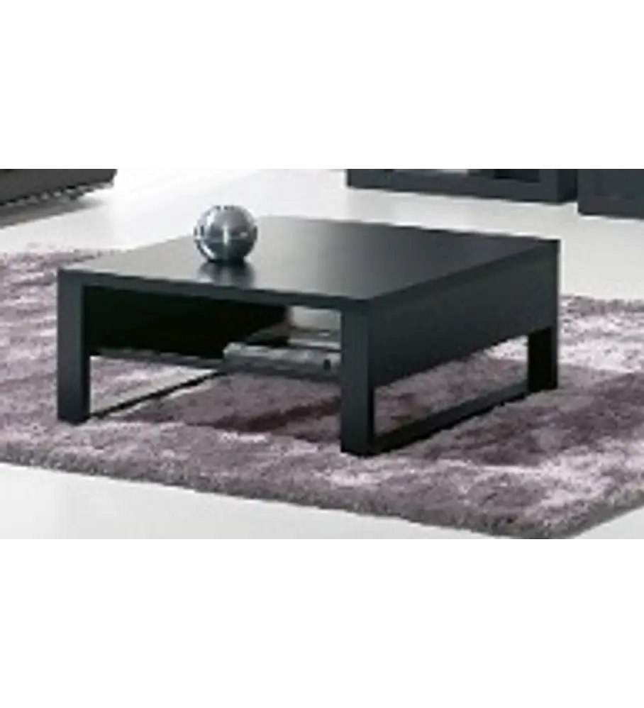 Mesa Centro Quadrada Bali Preto e Branco
