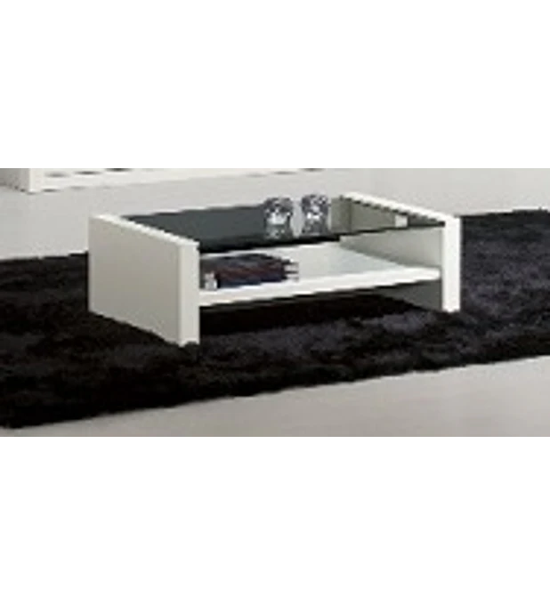 Mesa Centro Rectangular Baviera Branco Vidro