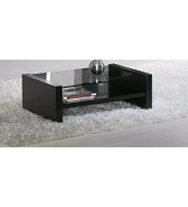 Mesa Centro Rectangular Baviera Preto Vidro