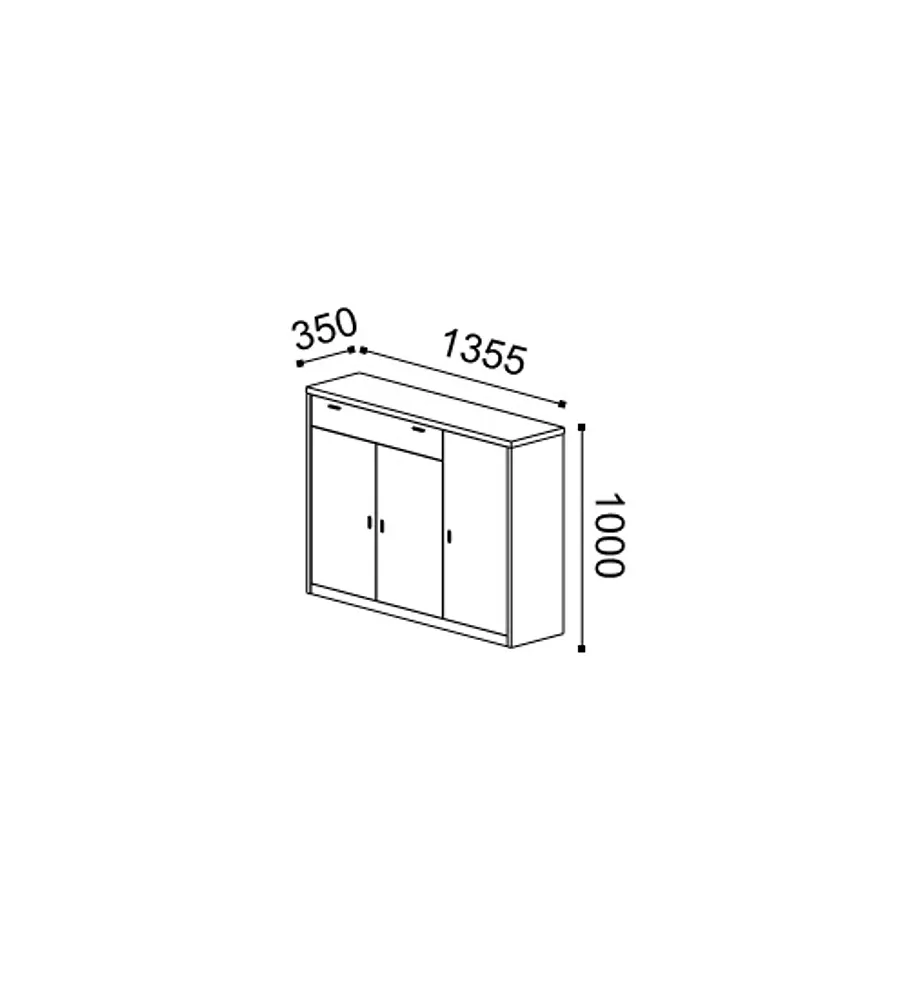 Sapateira 3 portas Âncora Pinho Mel