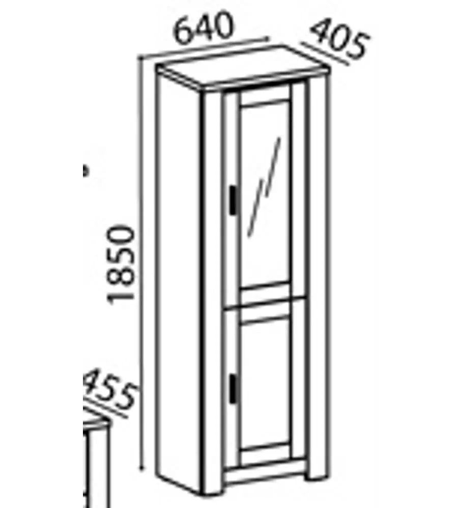 Cristaleira Florença Cinza Rústico 1 Porta