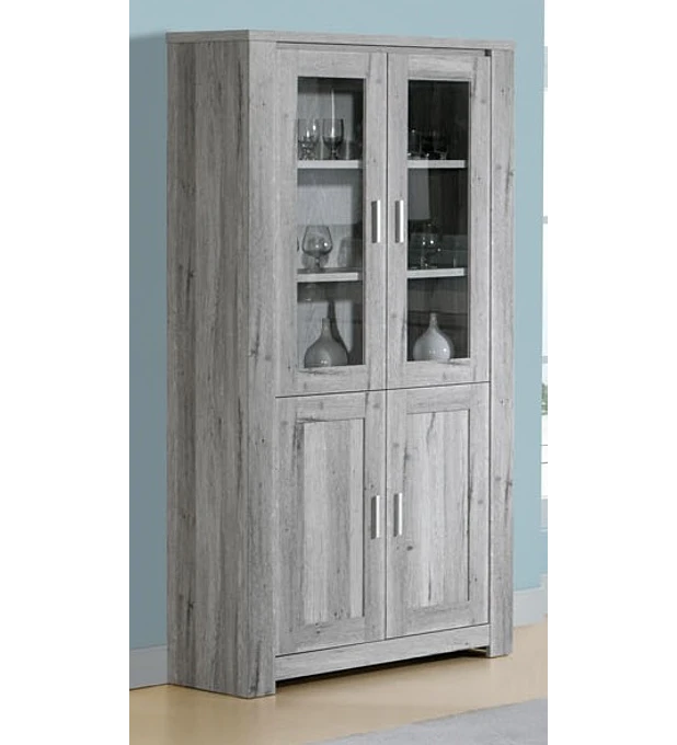 Cristaleira Florença Cinza Rústico 2 Portas