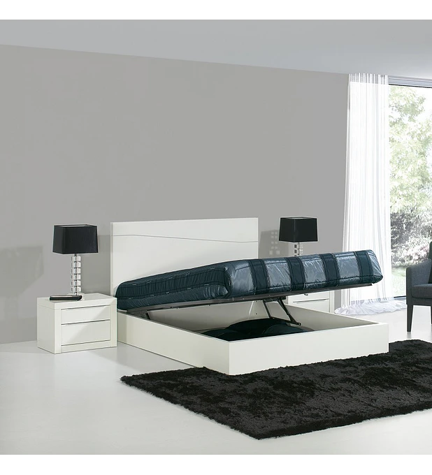 Cama Casal Sommier Elevatório Baviera Branco