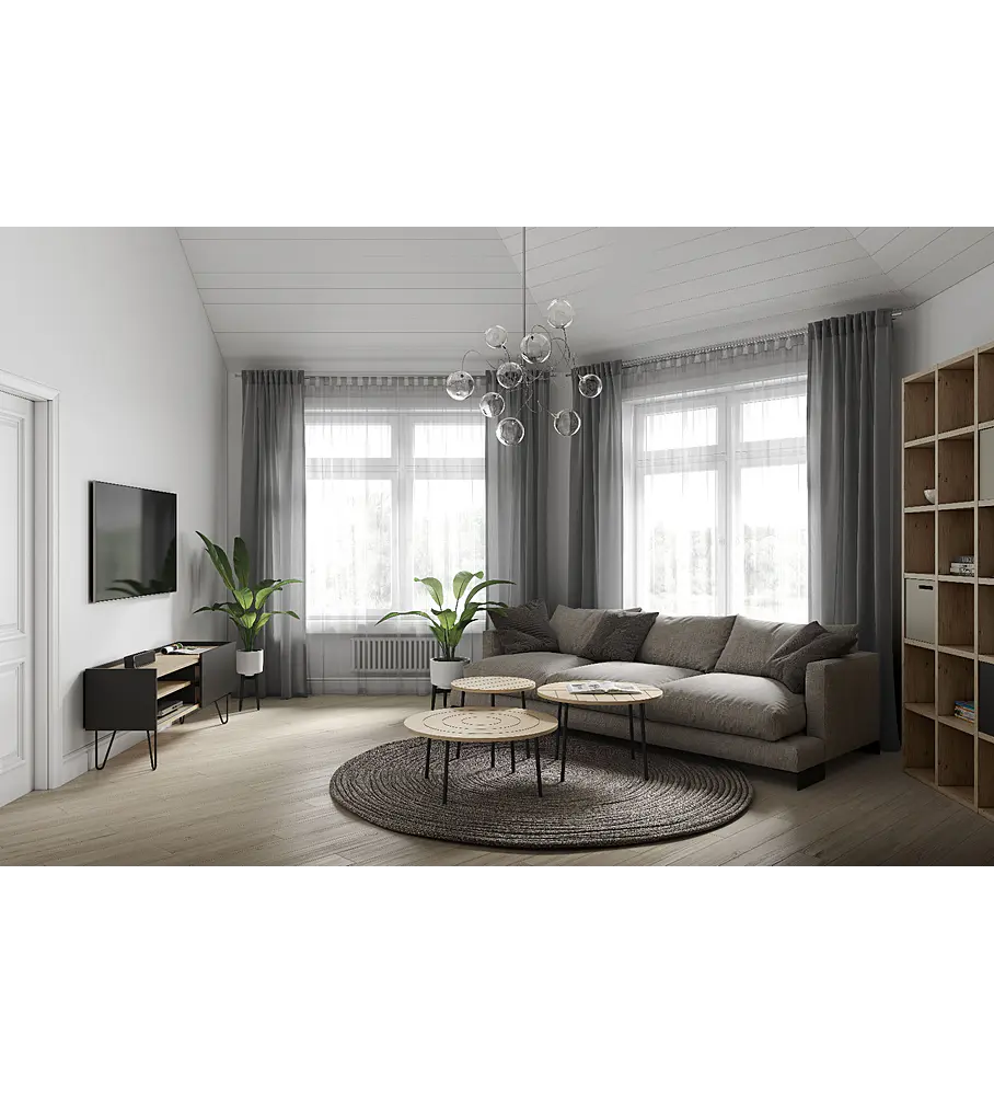 Ply 80 Carvalho Claro Preto