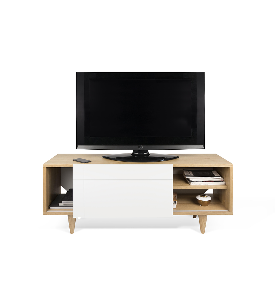 Mesa TV Cruz Carvalho Branco Puro