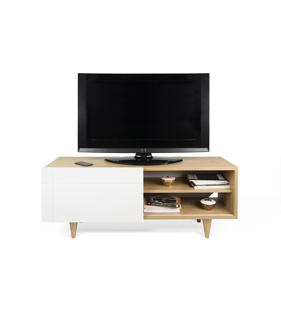 Mesa TV Cruz Carvalho Branco Puro