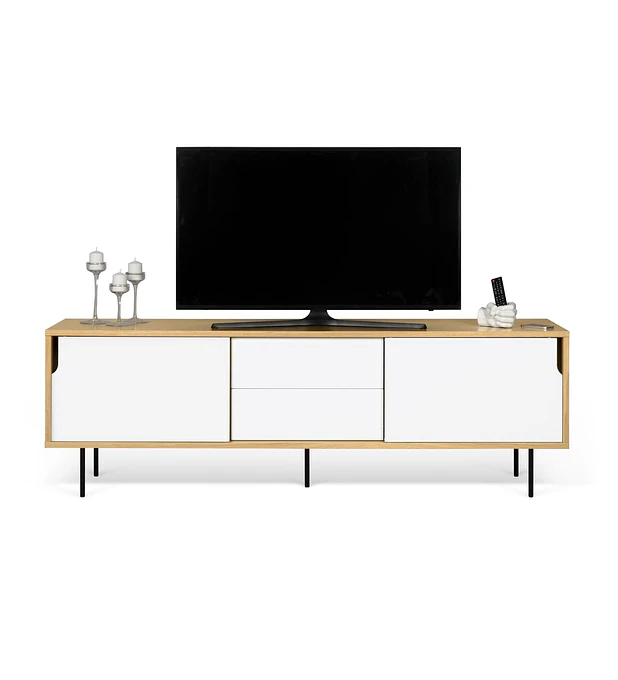 Aparador Dann 201 - Pes Metálicos Carvalho Branco Puro