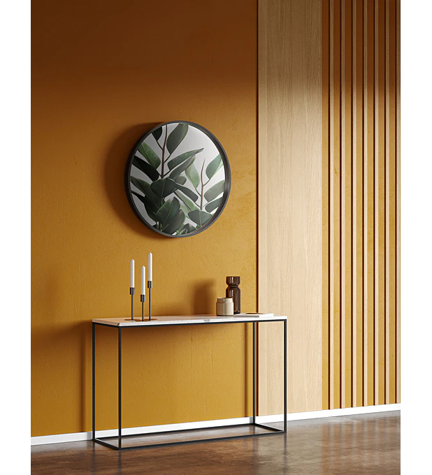 Gleam Mármore Consola Branco Carrara Preto