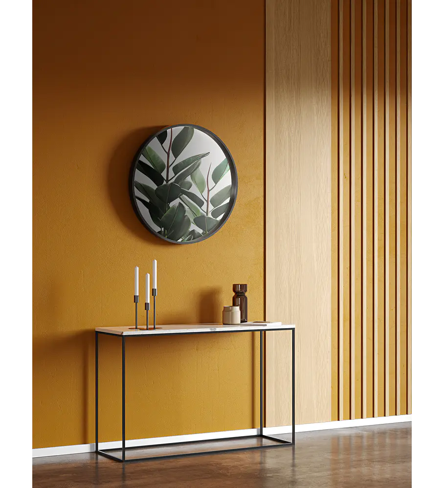 Gleam Mármore Consola Branco Carrara Preto