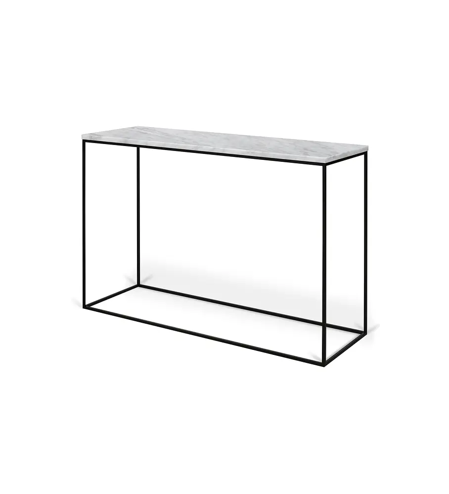 Gleam Mármore Consola Branco Carrara Preto