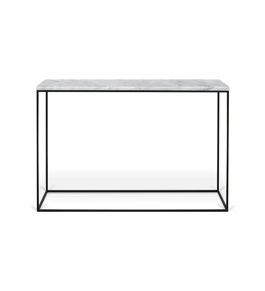 Gleam Mármore Consola Branco Carrara Preto