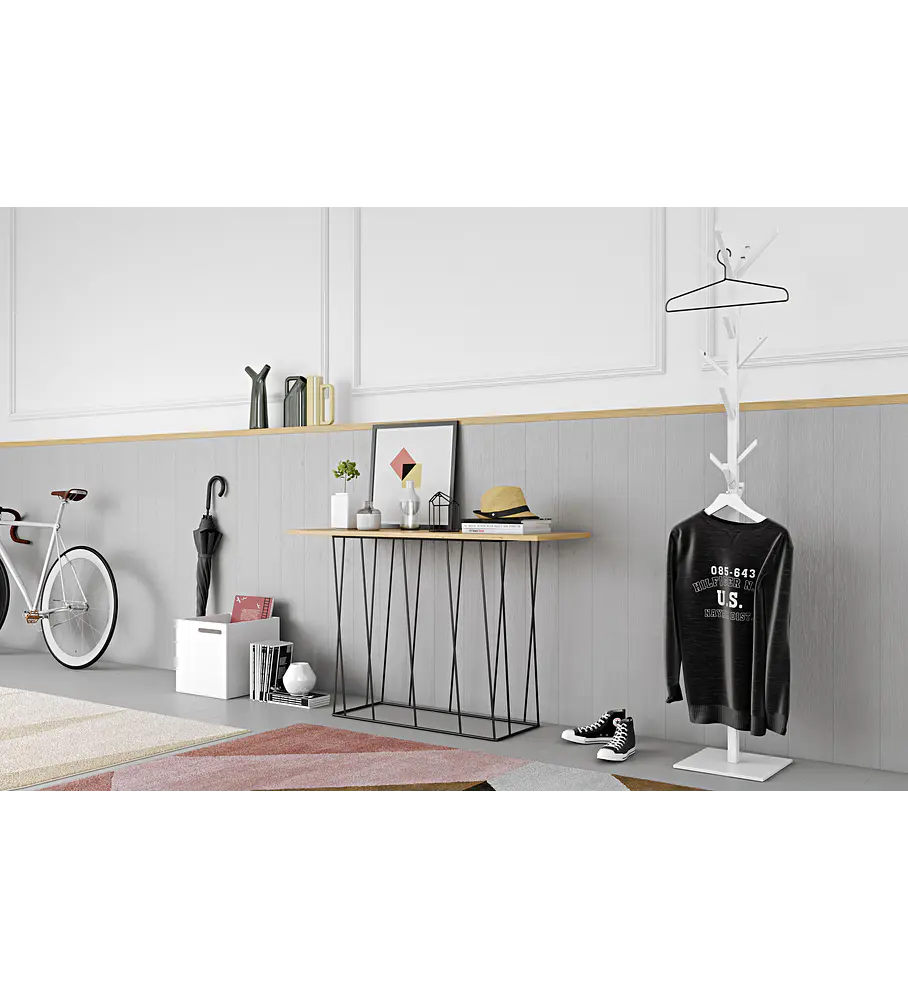 Consola Helix Carvalho Metal Preto