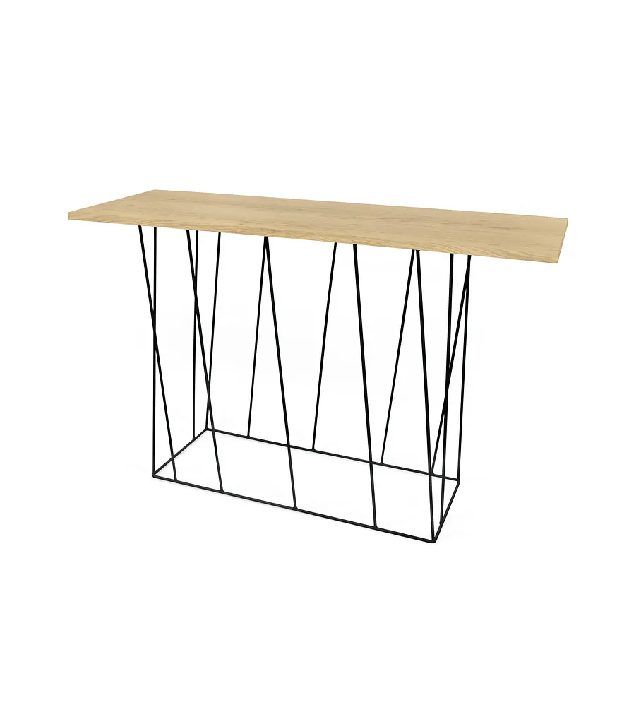 Consola Helix Carvalho Metal Preto