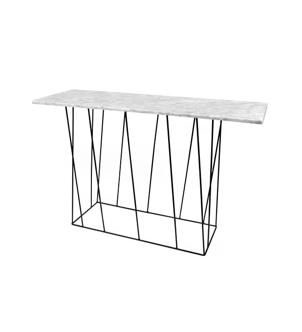 Helix Mármore Consola Branco Carrara Preto