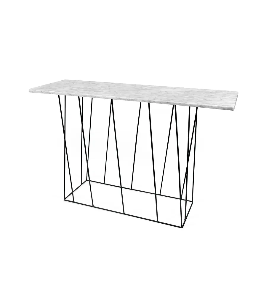 Helix Mármore Consola Branco Carrara Preto