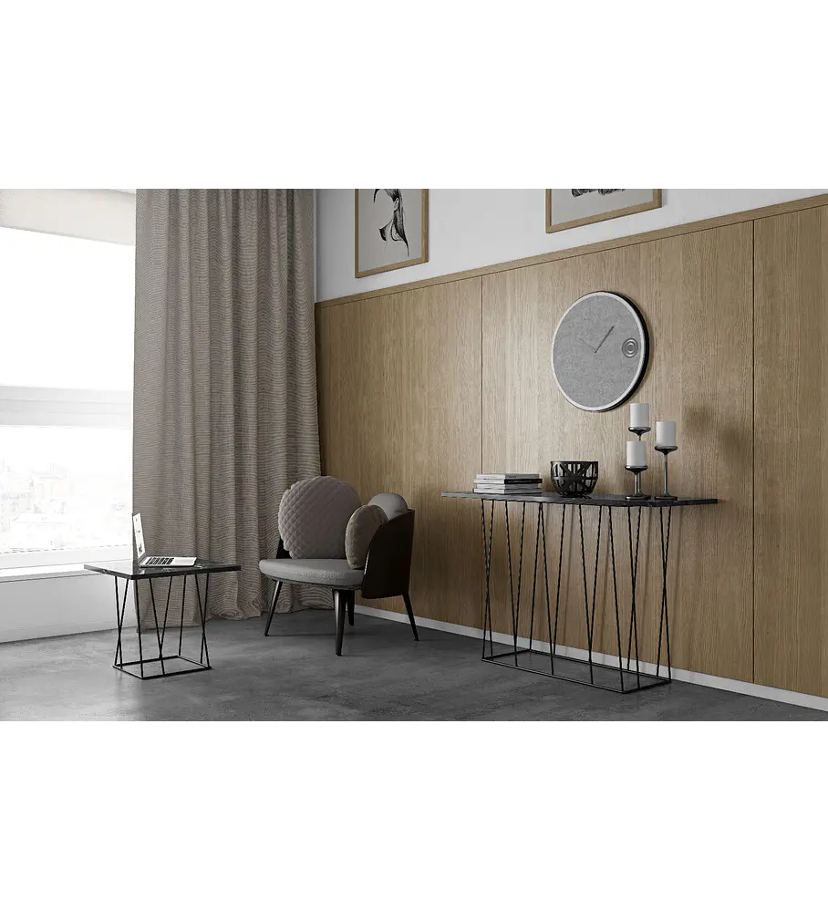 Helix Mármore Consola Negro Marquina Preto