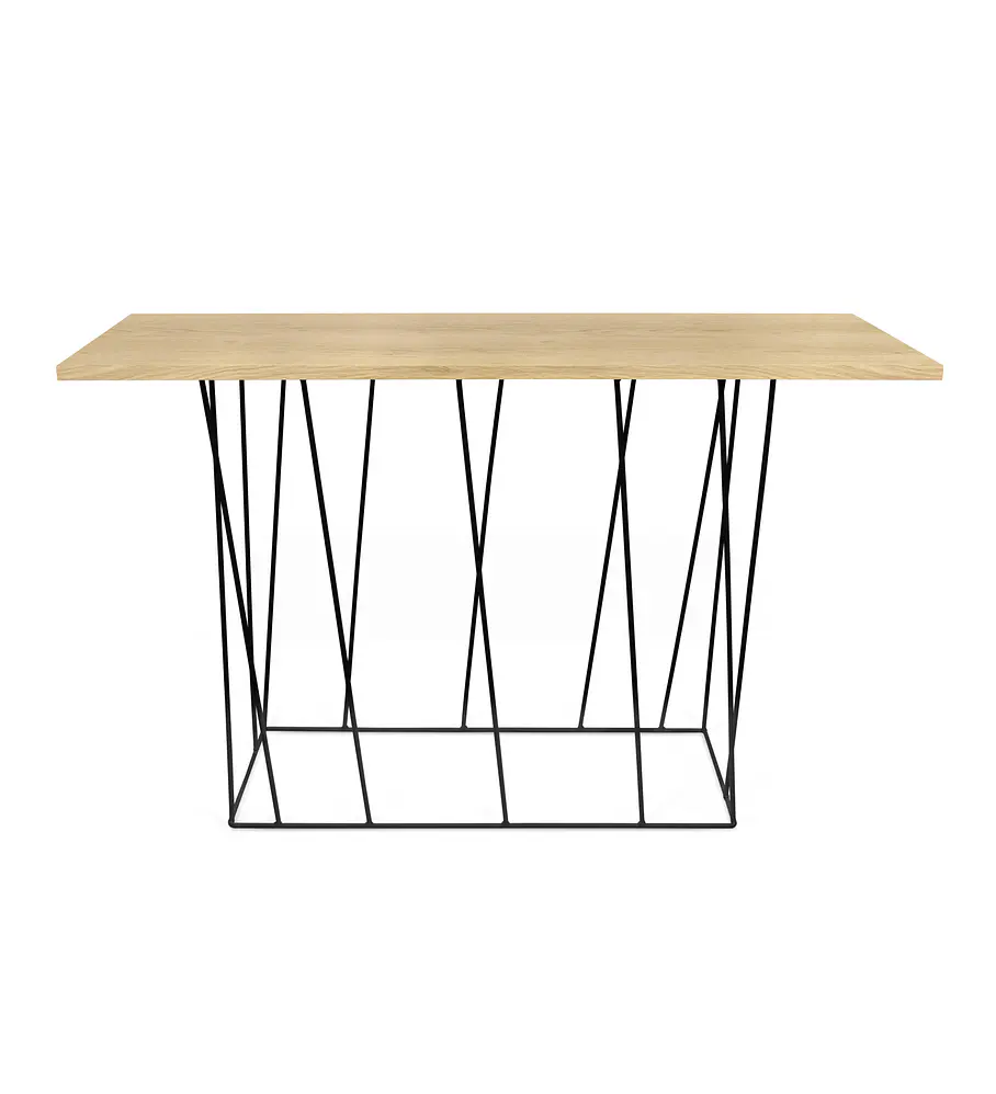 Consola Helix Carvalho Metal Preto