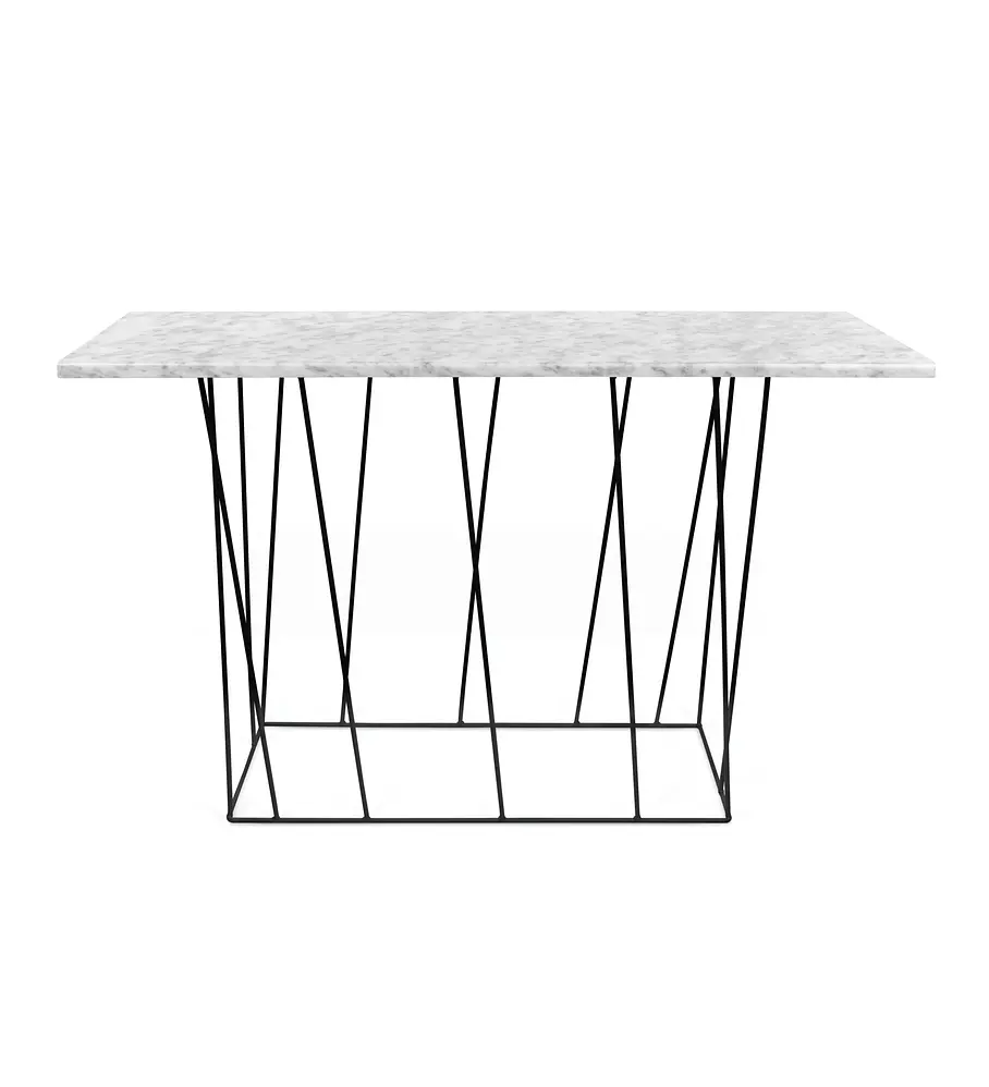 Helix Mármore Consola Branco Carrara Preto