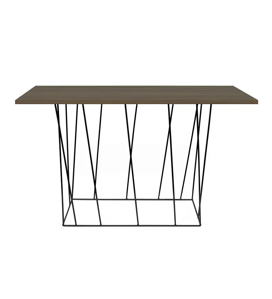 Consola Helix Nogueira Metal Preto