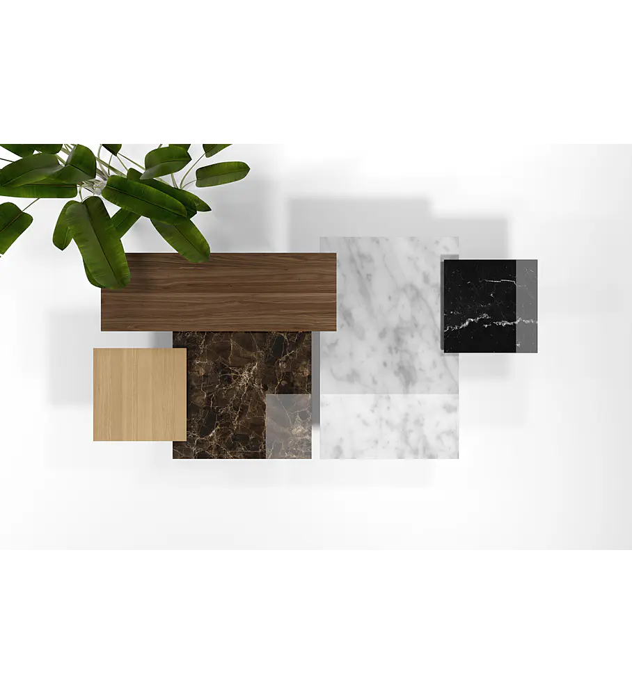 Consola Helix Nogueira Metal Preto