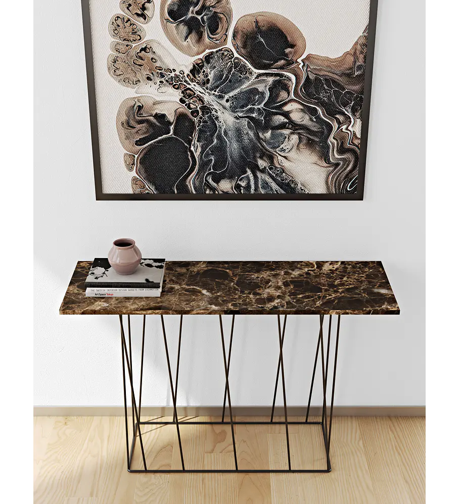 Helix Mármore Consola Castanho Preto
