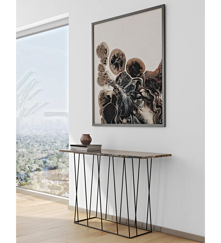 Helix Mármore Consola Castanho Preto