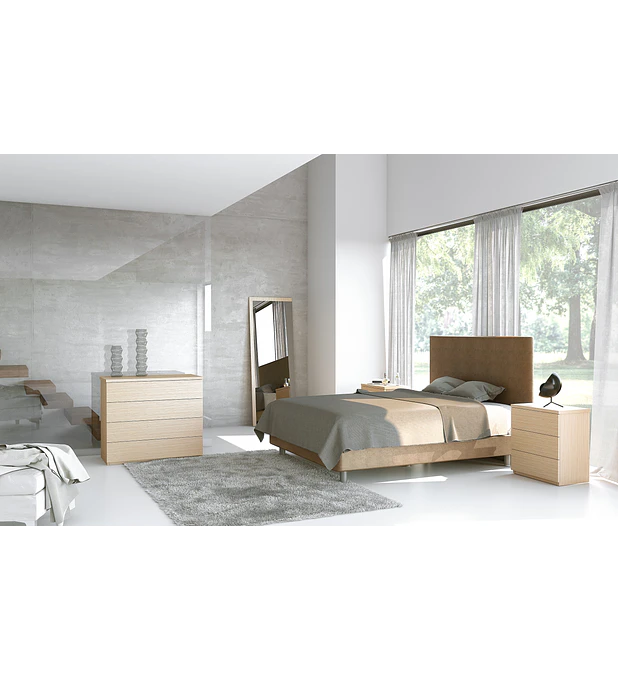 Quarto Casal Completo Cama Estofada Izi 06