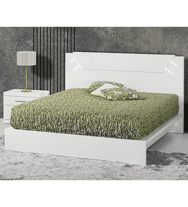 Cama Casal Mónaco Branco
