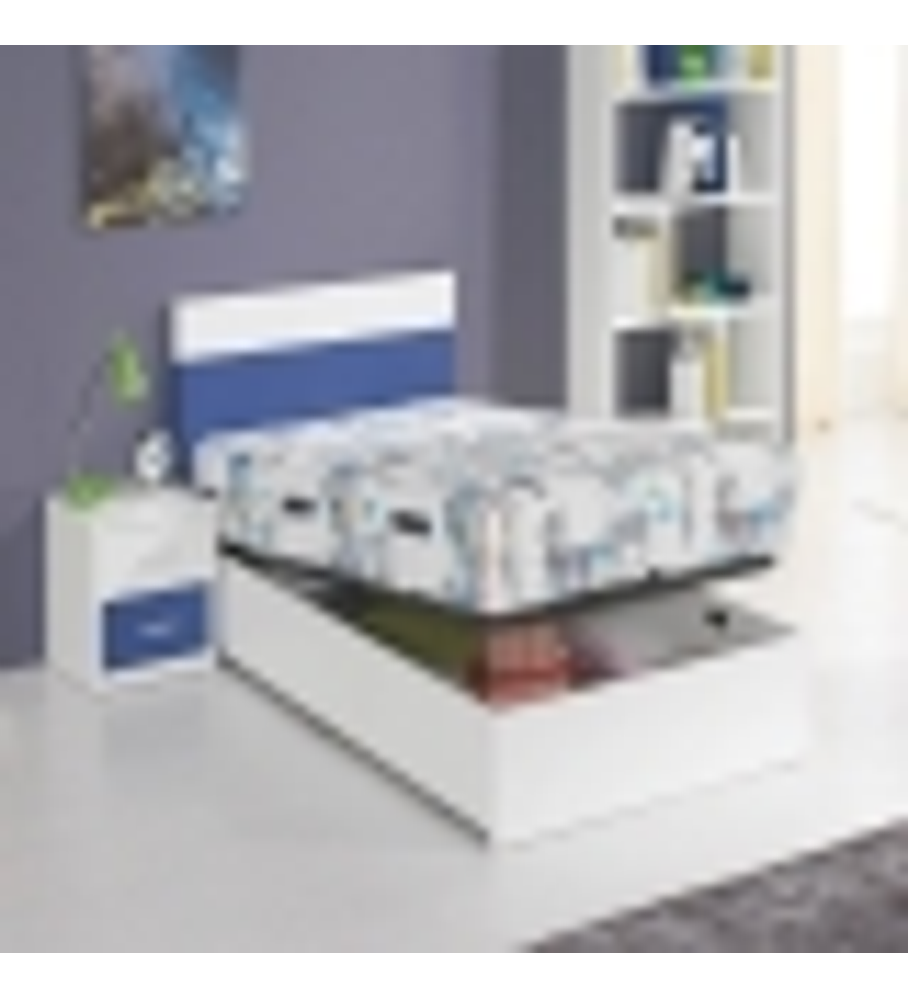 Cama Sommier Elevatório Kids Branco Azul