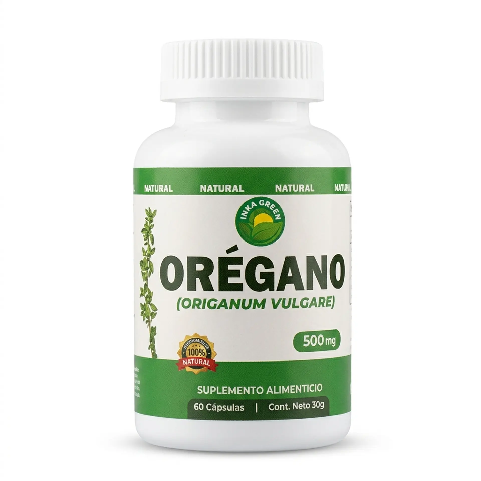 Orégano Inka Green 500mg – Antibiótico Natural y Apoyo Digestivo – 60 Cápsulas 1