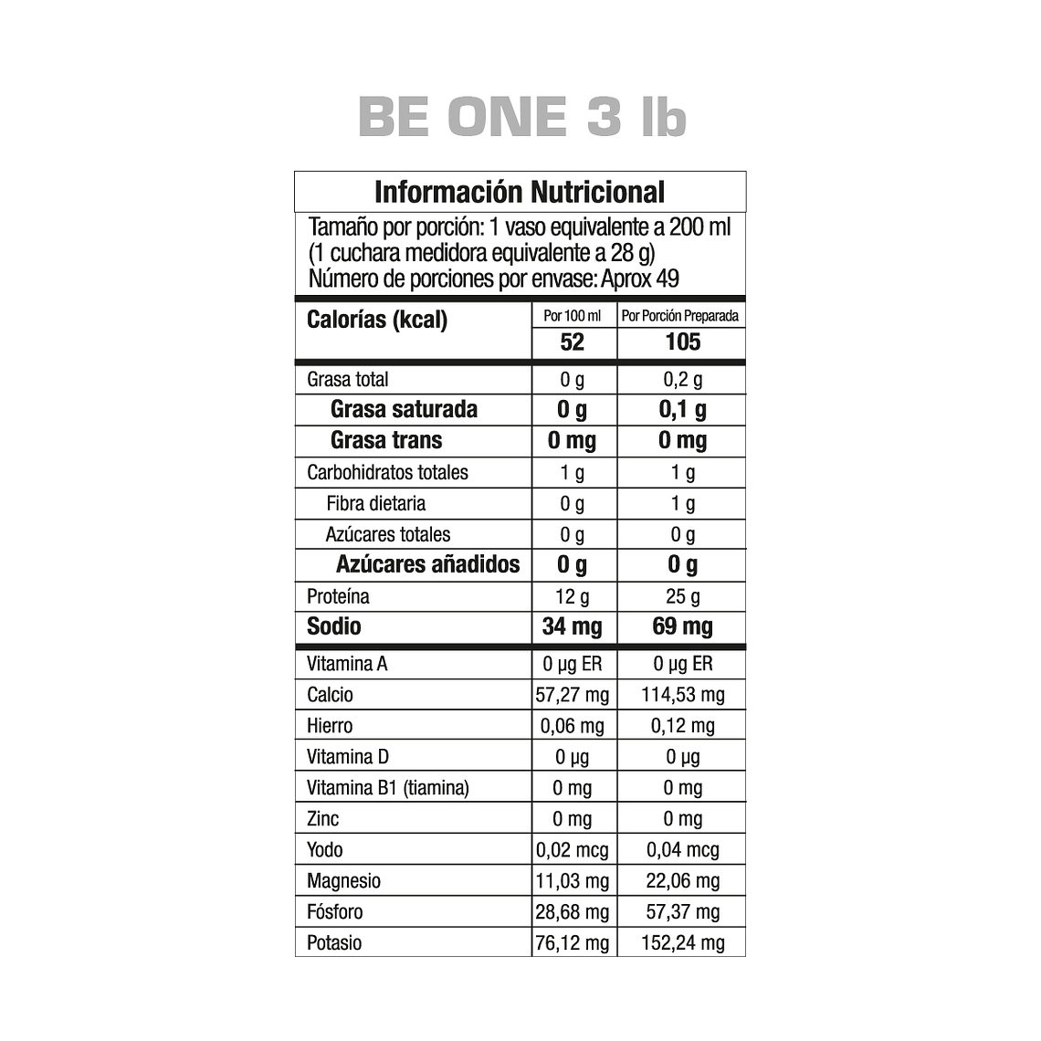 Be One Whey Protein Isolate 2 lb 2