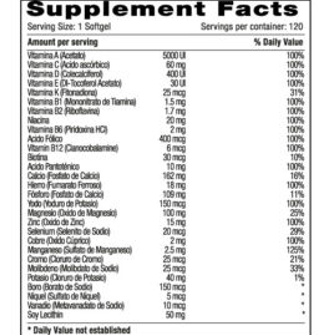 Mitrum multivitaminico x 120 Milenium System 2
