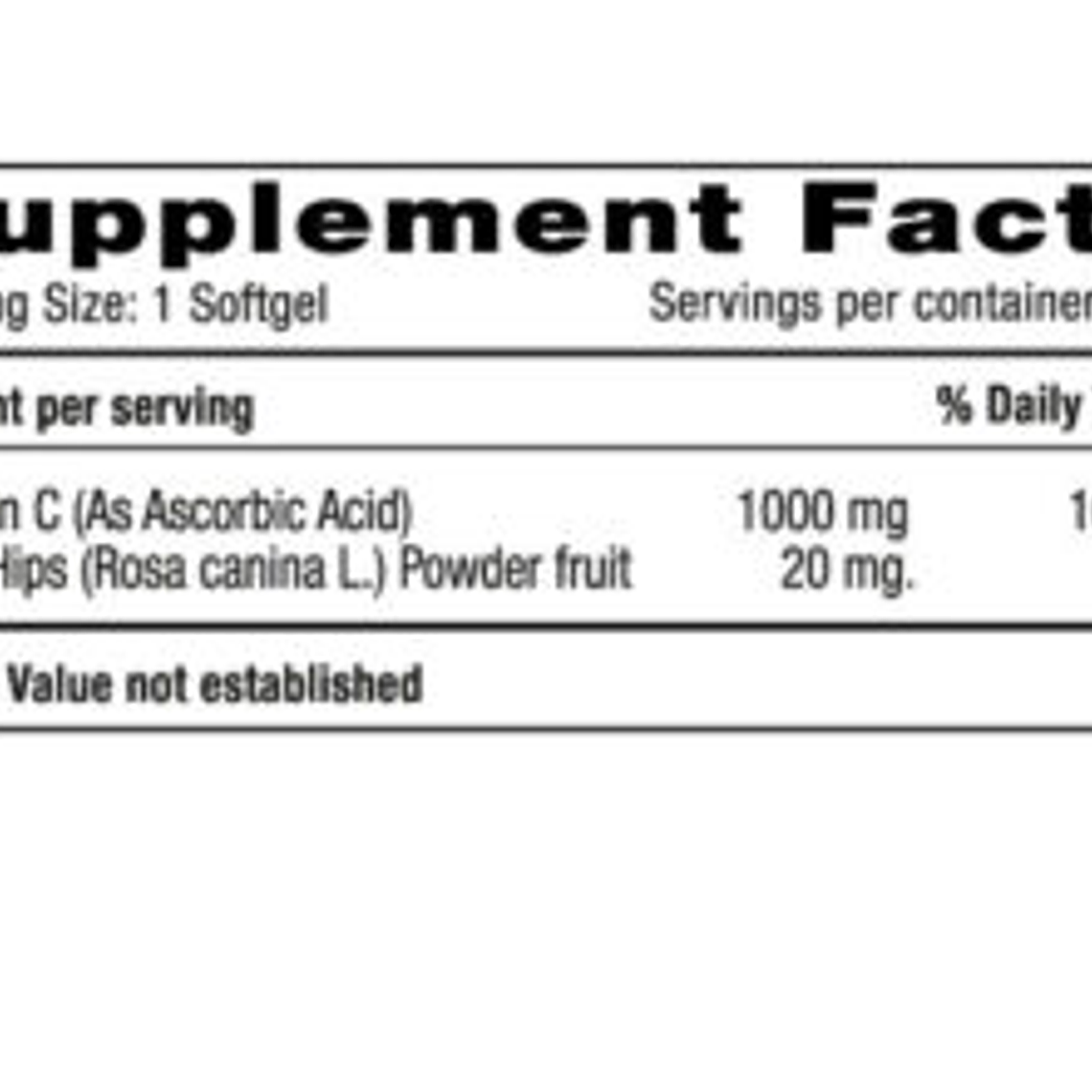 Vitamin C 1000 mg Rose Hips x 100 Milenium Systems 2