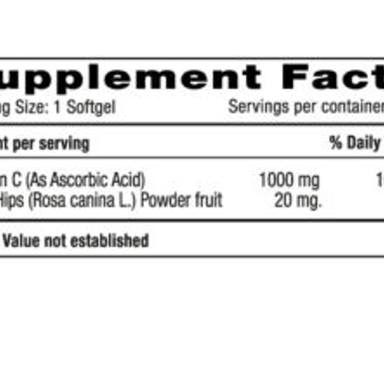 Vitamin C 1000 mg Rose Hips x 100 Milenium Systems 2